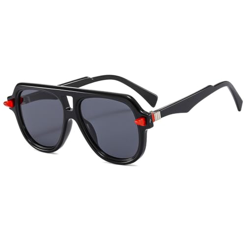 Modische quadratische grüne Sonnenbrille für Frauen und Männer mit Doppelsteg, Sonnenbrillen, UV400-Schutz, Schwarz, Einheitsgröße von MUTYNE