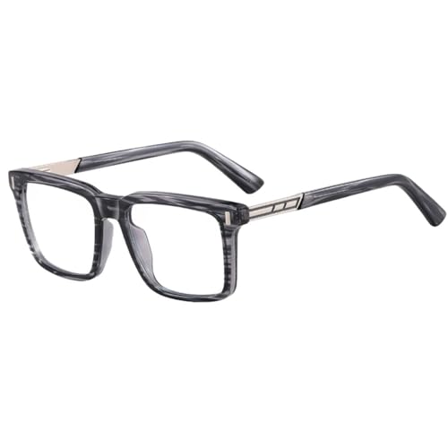 Modischer quadratischer Brillenrahmen für Herren, Metall, klare Gläser, Brillen für Damen, Schwarz, Blau, schwarzer klarer Rahmen, Einheitsgröße von MUTYNE