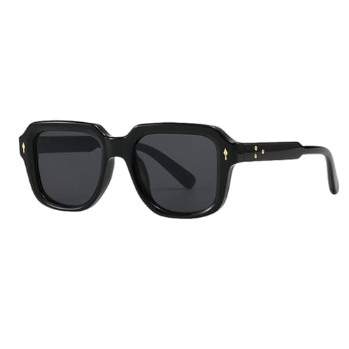 Quadratische Rahmen-Sonnenbrille für Männer, Nieten, modische Damen-Sonnenbrille, Uv400, weiblich, Grau, Braun, Schwarz, Einheitsgröße von MUTYNE