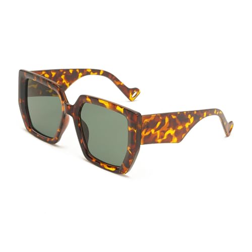 Retro Quadratische Grün Schwarz Sonnenbrille Frauen Luxus Männer Hip Hop Sonnenbrille Weibliche Breite Bein Gradienten Brille Brillen Uv400, C2, Einheitsgröße von MUTYNE