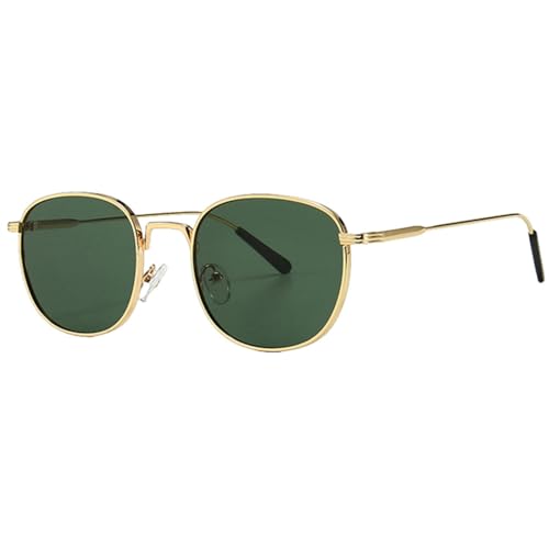 Schwarze quadratische Sonnenbrille für Damen, Retro, Grün/Gold, Sonnenbrille für Männer, Metallrahmen, UV400, Gold mit Grün, Einheitsgröße von MUTYNE