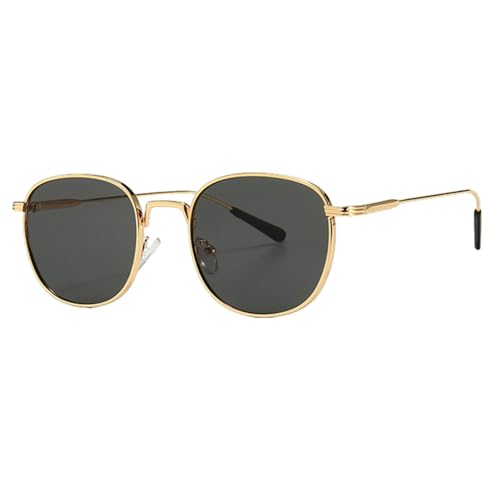 Schwarze quadratische Sonnenbrille für Damen, Retro, Grün/Gold, Sonnenbrille für Männer, Metallrahmen, UV400, Gold mit Schwarz, Einheitsgröße von MUTYNE