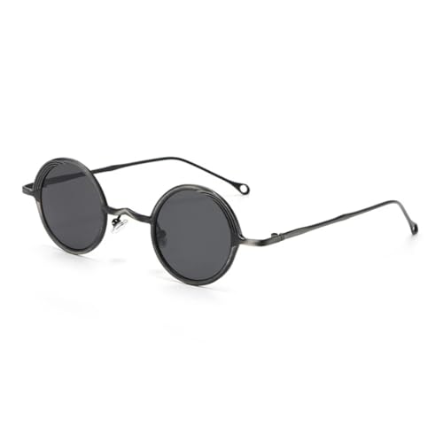 Shauna Retro-Sonnenbrille, klassisch, Metall, klein, rund, Punk, Herren, modisch, transparent, Damen, Sonnenbrille, UV400 (Dunkelgrau) von MUTYNE