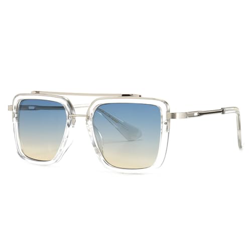 Sonnenbrille mit großem Rahmen für Damen und Herren mit Metallrahmen, Retro-Klassiker, UV-Schutz (C2) von MUTYNE
