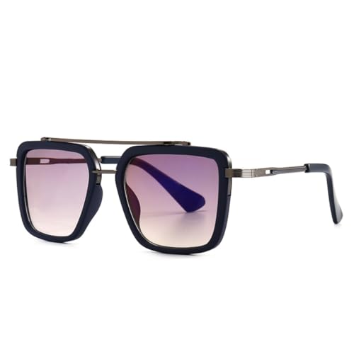 Sonnenbrille mit großem Rahmen für Damen und Herren mit Metallrahmen, Retro-Klassiker, UV-Schutz (C4) von MUTYNE
