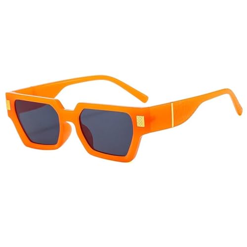 Sonnenbrille mit quadratischem Rahmen, trendige Foto-UV-Schutzbrille für Männer und Frauen, UV400, Orange, Einheitsgröße von MUTYNE