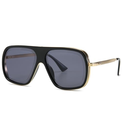 Sonnenbrillen mit großem Rahmen für Damen und Herren, Retro-Sonnenbrillen im klassischen Stil mit UV-Schutz (C5) von MUTYNE