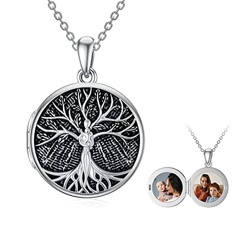 Baum des Lebens Foto Medaillon Halskett Medaillon zum öffnen für bilder Sterling Silber Mutter Tochter Halskette von MUUYON