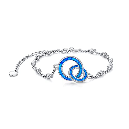 Blauer Opal Mutter Tochter Armband Ineinandergreifende Armkette für Mutter Tochter Freunde von MUUYON