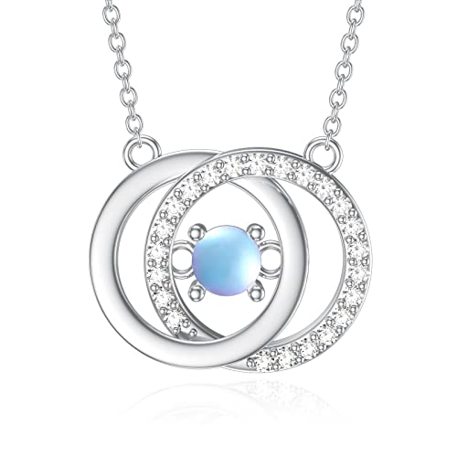 MUUYON 925 Sterling Silber Mutter tochter kette mit Mondstein Best Friend Halskette Mutter Tochter Geschenk Geburtstags Schmuck für Mutter Tochter Freund von MUUYON