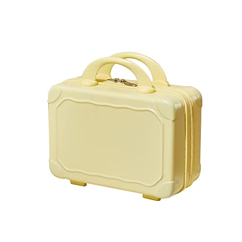 35,6 cm ABS-Kosmetiktasche, tragbar, Reise-Make-up-Koffer, dekorative Handgepäck-Tragetasche für Frauen und Mädchen, gelb, AS THE PIC SHOW von MUUYYI
