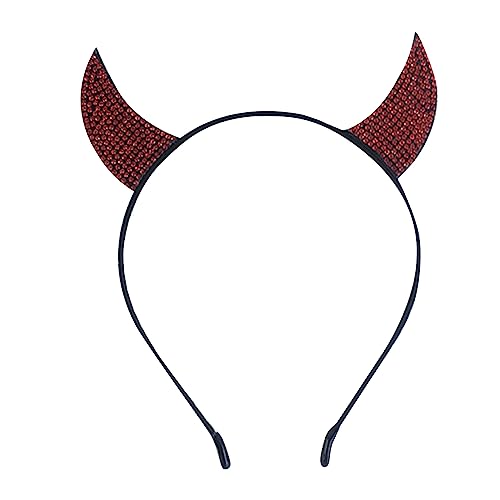 MUUYYI Vintage Teufelshörner Haarreif Strass Kristall Kopfbedeckung Stirnband Party Disco Thema Stirnband von MUUYYI