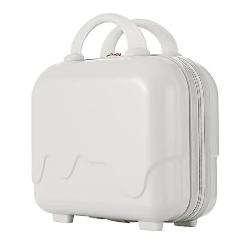 Tragbares 35,6 cm Make-up Reise-Handgepäck ABS Tragetasche Make-up Koffer Kosmetiktasche für Reisen Camping Frauen Mädchen, weiß, AS THE PIC SHOW von MUUYYI