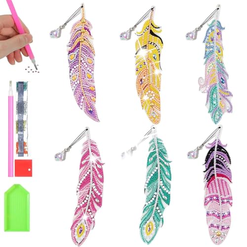 6 Teiliges Set Bastelset Mädchen, Diamond Painting Lesezeichen Kinder Erwachsene, Geschenke für Mädchen, Adventskalender Füllung Mädchen Kindergeburtstag Basteln von MUVONZI