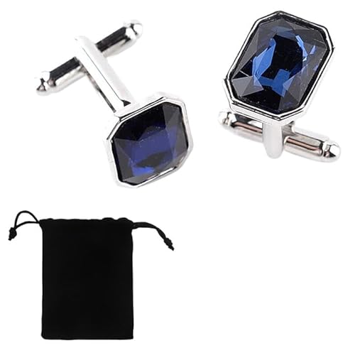 Herren Quadrat Manschettenknöpfe Hochzeit Cufflinks, Eleganten Stil Manschette Link Super glänzend Swarovski Marineblau Blau Kristall Manschettenknöpfe Herren von MUVONZI