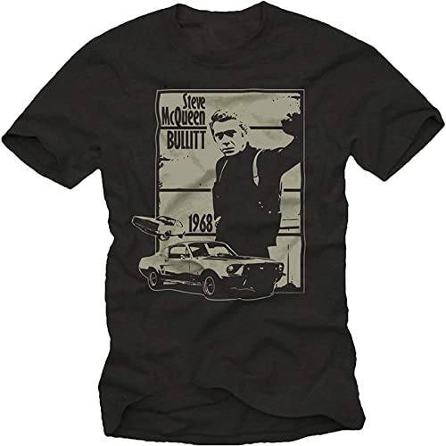 Cool Steve McQueen t-Shirt for Men Bullitt Black von MUXA
