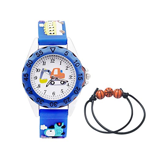 MUXIJIA Kinder Uhren für Jungen und Mädchen ab 3-10 Jahre, 3ATM wasserdichte Junge Uhr Mädchen Uhr, Analog Quarz Uhr Silikon Uhrenarmband Armbanduhr Kinderuhr (Dunkelblau) von MUXIJIA