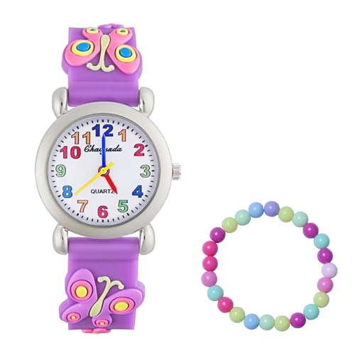 MUXIJIA Kinder Uhren für Mädchen ab 3-10 Jahre, Analog Quarz Jungen und Mädchen Armbanduhr, 3D Cartoon Mädchenuhr Silikon Uhrenarmband Kinderuhr von MUXIJIA