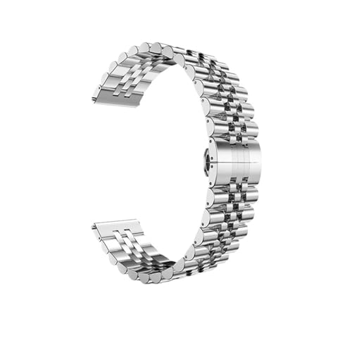 14 mm 20 mm 22 mm Edelstahl-Uhrenarmband, universell for Männer und Frauen, Schnellverschlussband(Silver,20mm) von MUXUMAO
