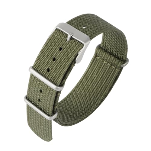 18 mm 20 mm 22 mm Nylon-Uhrenarmband mit Edelstahlschnalle als Ersatz for Canvas-Armband(Green,22mm) von MUXUMAO