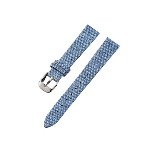 8/10/14/16/18/20 mm Damen Neues ultradünnes Denim-Uhrenarmband Zubehör Nylon Canvas Kleines Duftstil Weiches Band(Light blue,14mm) von MUXUMAO