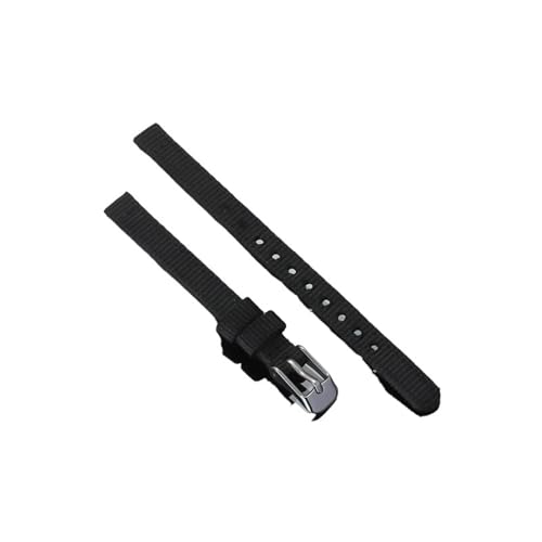 8 mm 10 mm 12 mm Universelles, verschleißfestes Canvas-Uhrenarmband, geeignet for Damenuhren, Nylonarmband(Black,8mm) von MUXUMAO