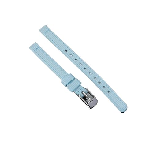 8 mm 10 mm 12 mm Universelles, verschleißfestes Canvas-Uhrenarmband, geeignet for Damenuhren, Nylonarmband(Light blue,8mm) von MUXUMAO