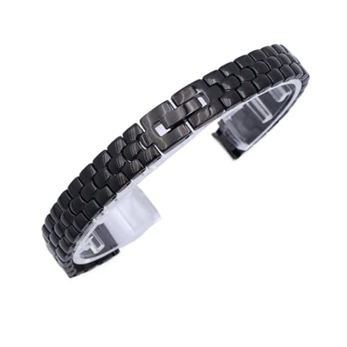 Damen-Uhrenarmband, Edelstahl-Uhrenarmband mit schnell abnehmbarem Armband, Universal-Armband 6 mm 8 mm 10 mm 12 mm 14 mm 16 mm(Black,10mm) von MUXUMAO