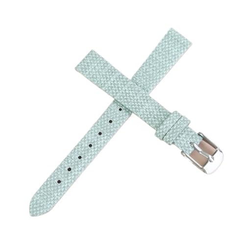Damen-Uhrenarmband aus Nylon, weiches Nylonarmband im Denim-Stil mit Schnellverschluss, 8 mm, 10 mm, 12 mm, 14 mm, 16 mm, Universal-Uhrenarmband(Light green,14mm) von MUXUMAO