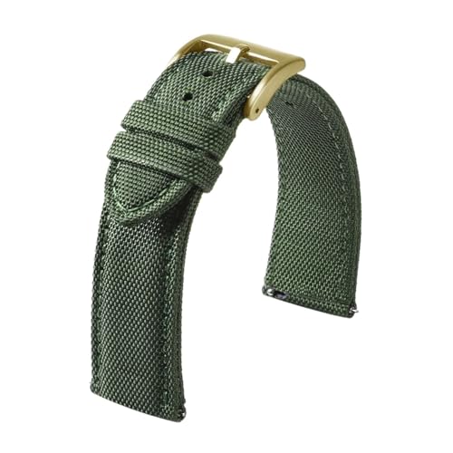 Doppelseitiges Nylon-Uhrenarmband, Schnellverschluss-Canvas-Band 20 mm 22 mm, Herren-Uhrenarmband(Green 1,22mm) von MUXUMAO