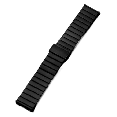Edelstahl-Uhrenarmband, Ein-Perlen-Bambusstahlarmband, verstellbares Armband 20 mm 22 mm, Universal-Uhrenarmband(Black,20mm) von MUXUMAO