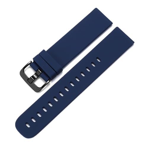 Gummi-Uhrenarmband for Herren und Damen, Schnellverschluss-Smartwatch-Armband, 22 mm, 22 mm, Silikon-Uhrenarmband(Dark blue,22mm) von MUXUMAO