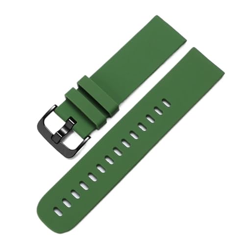Gummi-Uhrenarmband for Herren und Damen, Schnellverschluss-Smartwatch-Armband, 22 mm, 22 mm, Silikon-Uhrenarmband(Green,22mm) von MUXUMAO