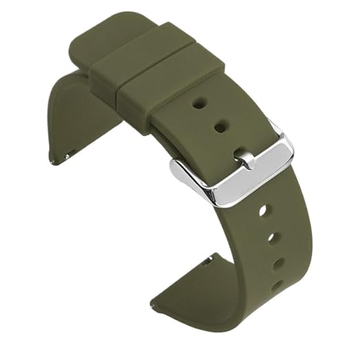 MUXUMAO 10/12/14/16/18/20/22/24 mm for Herren Schnellverschluss-Silikonarmband Smart Watch Band(Green,18mm) von MUXUMAO