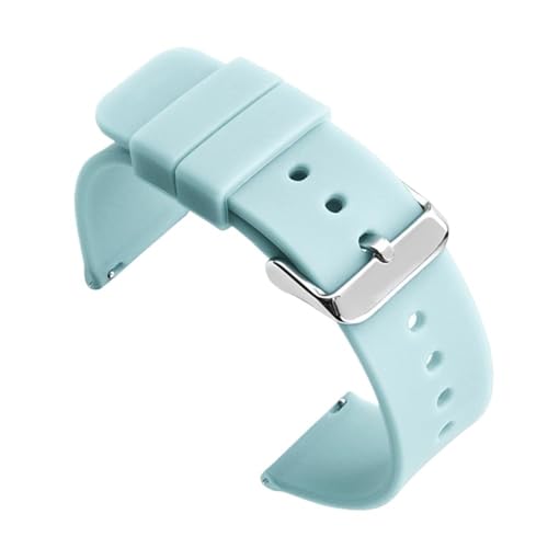 MUXUMAO 10/12/14/16/18/20/22/24 mm for Herren Schnellverschluss-Silikonarmband Smart Watch Band(Light blue,19mm) von MUXUMAO