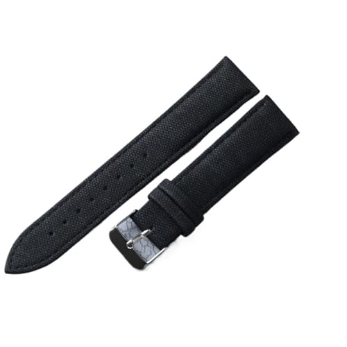 MUXUMAO 10mm 12mm 14mm 16mm 18mm Nylon Uhrenarmband Universalarmband Stoffarmband for Damen Ersatz-Canvas-Uhrenarmband(Black,12mm) von MUXUMAO