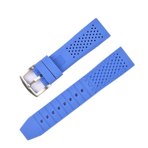 MUXUMAO 16/18/20/22/24 mm Universal-Uhrenarmbänder, Schnellverschluss, Silikonband, weiches Gummiarmband, Herren- und Damen-Sportarmband(Blue,16mm) von MUXUMAO