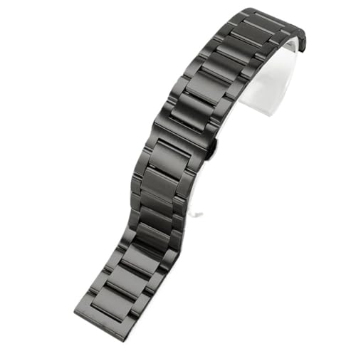 MUXUMAO 16 mm 18 mm 20 mm 22 mm 24 mm Schnellverschluss-Armband aus komplettem Edelstahl for Armbanduhren, universelles Ersatzarmband aus Metall(Matte Black_20mm) von MUXUMAO