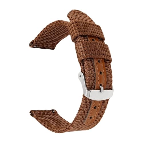 MUXUMAO 18/20/22/24 mm Nylon-Uhrenarmband, gewebtes Canvas-Nylonband, Schnellverschluss-Armband, Herren-Sportuhrenarmbänder(Brown,20mm) von MUXUMAO