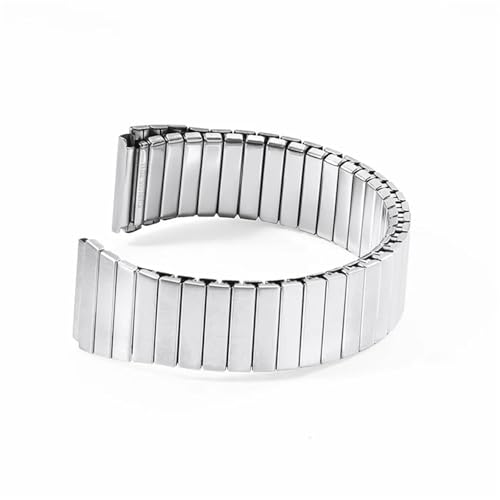 MUXUMAO 18 mm Edelstahl-Armbanduhr for Damen und Herren, verstellbar, einfache Business- und Freizeituhr aus Metall(Silver-M_18mm) von MUXUMAO