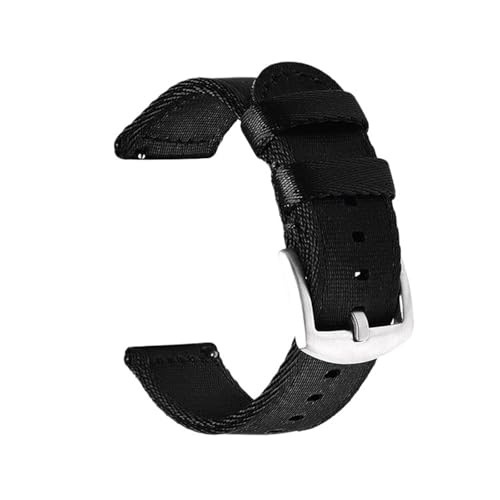 MUXUMAO 18mm 20mm 22mm 24mm Nylon Armband Stra Woven Canvas Band Männer Sport Quick Release Armband(Black 1,18mm) von MUXUMAO