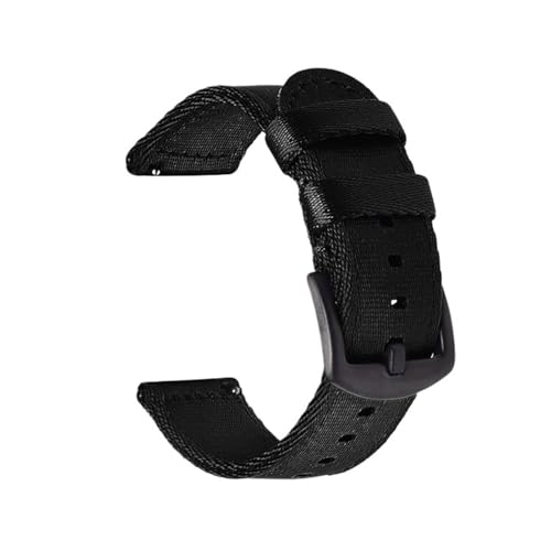 MUXUMAO 18mm 20mm 22mm 24mm Nylon Armband Stra Woven Canvas Band Männer Sport Quick Release Armband(Black 2,18mm) von MUXUMAO