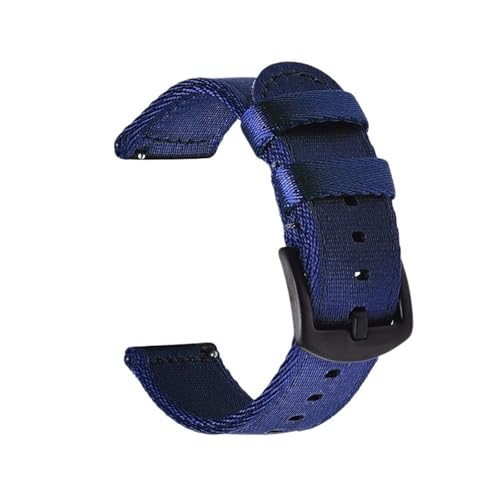 MUXUMAO 18mm 20mm 22mm 24mm Nylon Armband Stra Woven Canvas Band Männer Sport Quick Release Armband(Blue 2,24mm) von MUXUMAO