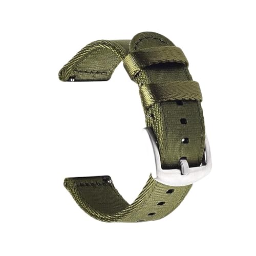 MUXUMAO 18mm 20mm 22mm 24mm Nylon Armband Stra Woven Canvas Band Männer Sport Quick Release Armband(Green 1,22mm) von MUXUMAO