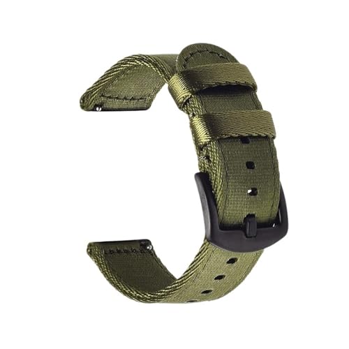 MUXUMAO 18mm 20mm 22mm 24mm Nylon Armband Stra Woven Canvas Band Männer Sport Quick Release Armband(Green 2,24mm) von MUXUMAO