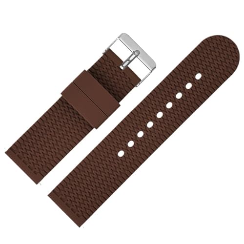 MUXUMAO 18mm 20mm 22mm 24mm Silikon Uhrenarmband Handgelenk Armband Schnellverschluss Gummiband Ersatzarmband(Brown,22mm) von MUXUMAO