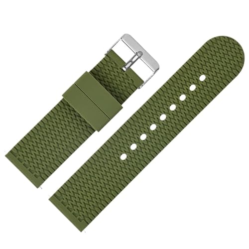 MUXUMAO 18mm 20mm 22mm 24mm Silikon Uhrenarmband Handgelenk Armband Schnellverschluss Gummiband Ersatzarmband(Dark green,24mm) von MUXUMAO