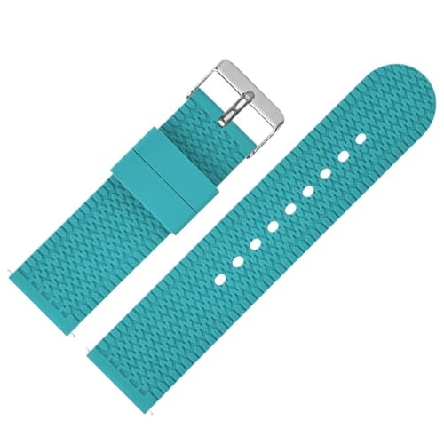MUXUMAO 18mm 20mm 22mm 24mm Silikon Uhrenarmband Handgelenk Armband Schnellverschluss Gummiband Ersatzarmband(Light green,20mm) von MUXUMAO
