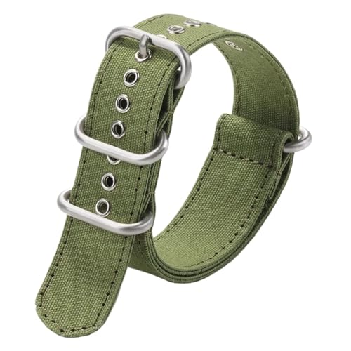 MUXUMAO 18mm 20mm 22mm Nylon Uhrenarmband Armband Canvas Armband Damen Herren Ersatzarmband(Green_18mm) von MUXUMAO