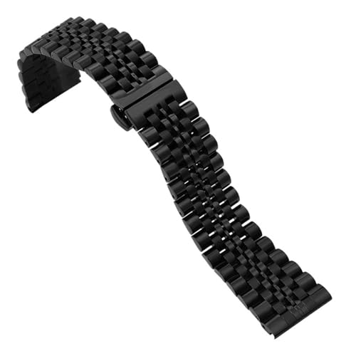 MUXUMAO 20 mm 22 mm Edelstahl-Uhrenarmband, Schnellverschluss, universelles Ersatzband(Black,20mm) von MUXUMAO